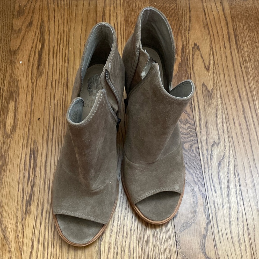 Vince Camuto Open Toe Suede Booties size 8.5